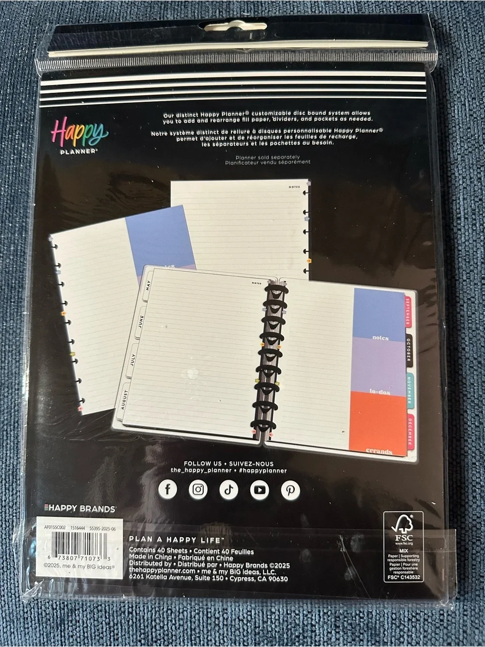 The Happy Planner Classic Fill Paper - Bright Energy & Top Priorities